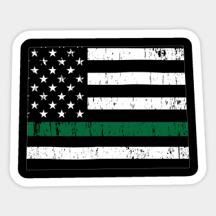 Wyoming Thin Green Line Military and Border Patrol Shirt Sticker